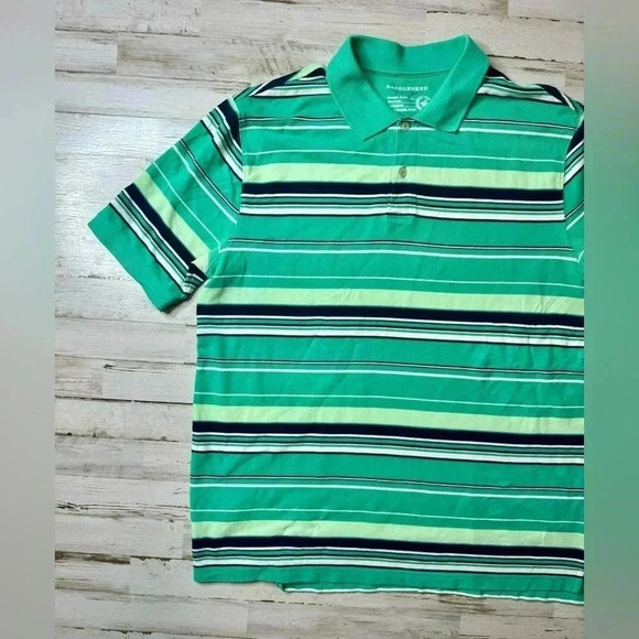 Saddlebred Perfect Polo - Men's Large Green Stripes Shirt - Picture 3 of 9